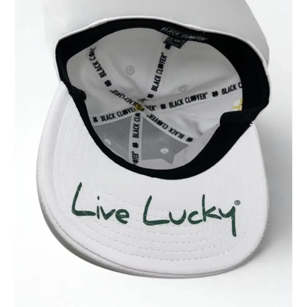 Black Clover Premium Clover 16 Flex Fit Hat White S/M Nick's Camp NWT Golf Cap